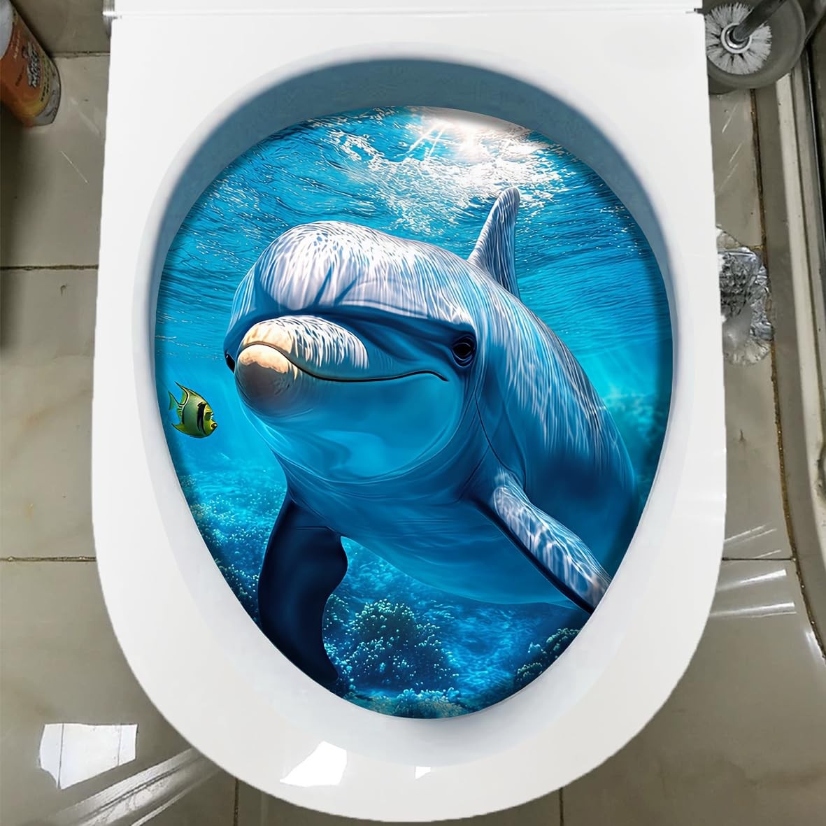 1Pcs Dolphin Decoration Stickers，Waterproof -Adhesive Cover Tank Decoration D…