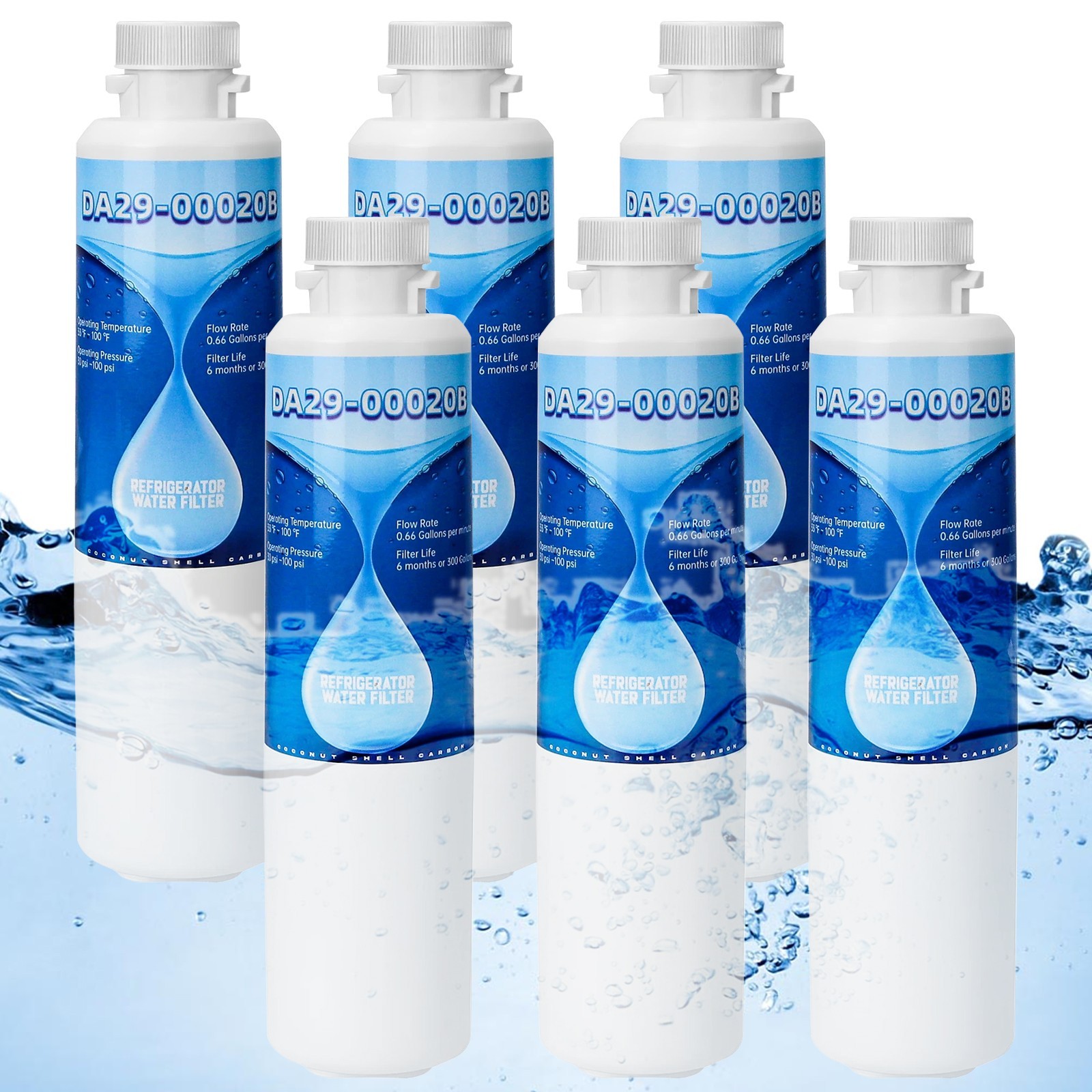 6 pack DA29-00020B Refrigerator Water Filter Replacement For Samsung HAF-CIN/EXP