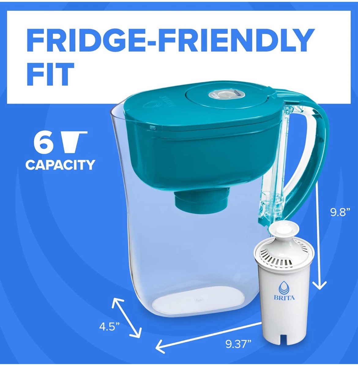 Brita Metro Water Filter Pitcher with SmartLight Change Indicator