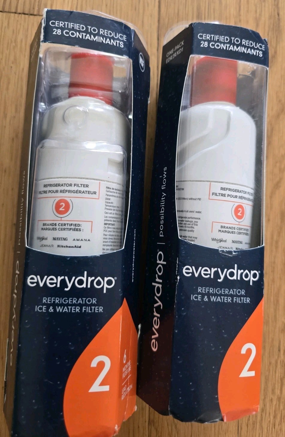 Lot of 2 EVERYDROP # 2 Refrigerator Ice & Water Filter ΕDR2RXD1 every drop – NEW