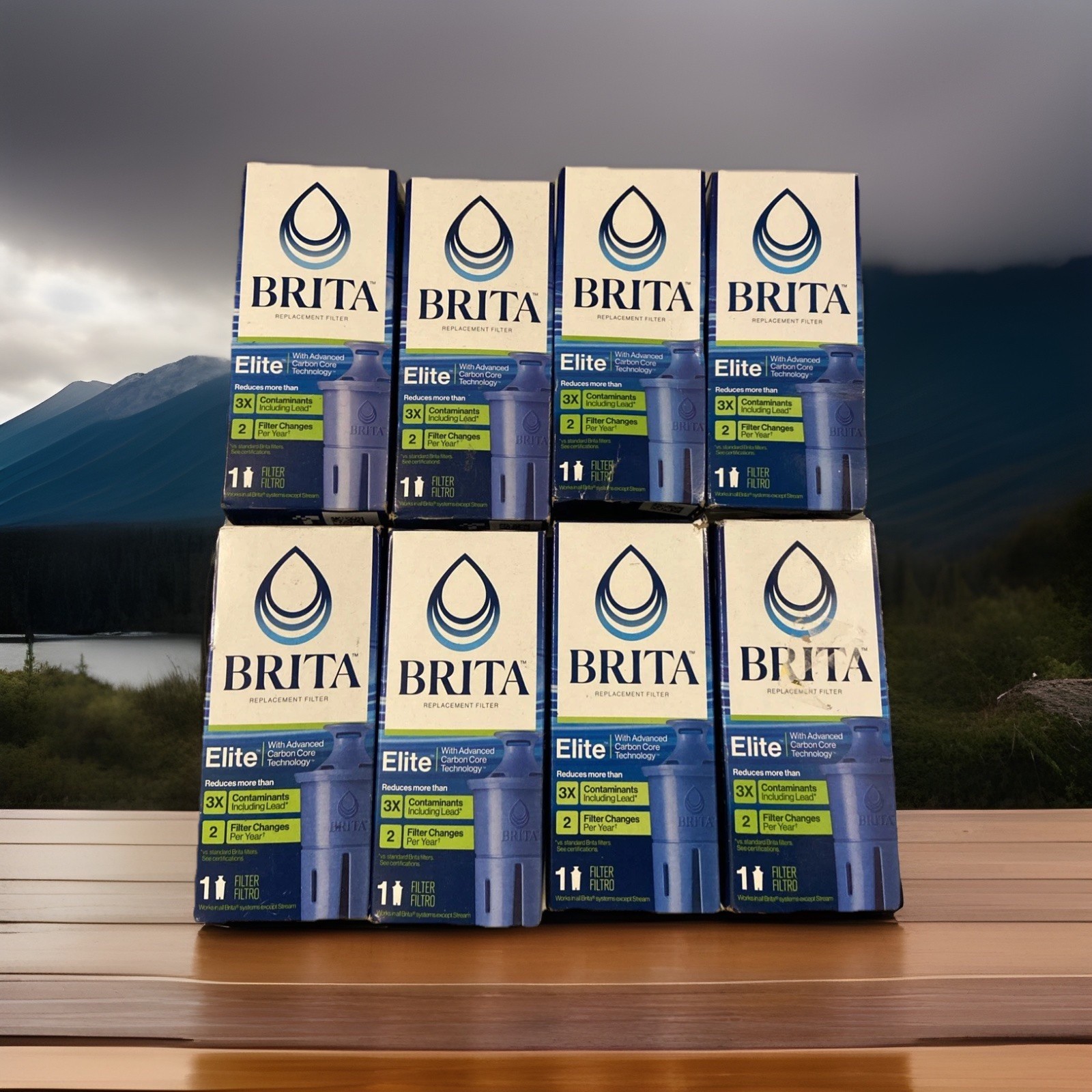 New Lot Of 8 Brita Elite Replacement Water Filters with Advanced Carbon