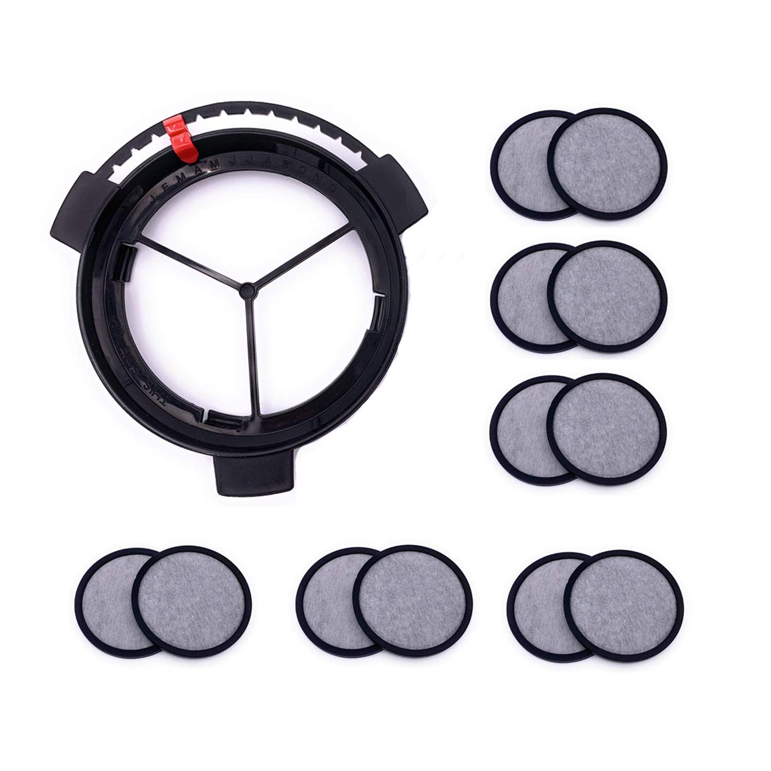 Xcivi Replacement Water Filtration Set – Filter Disk with 13 Piece Set, Black