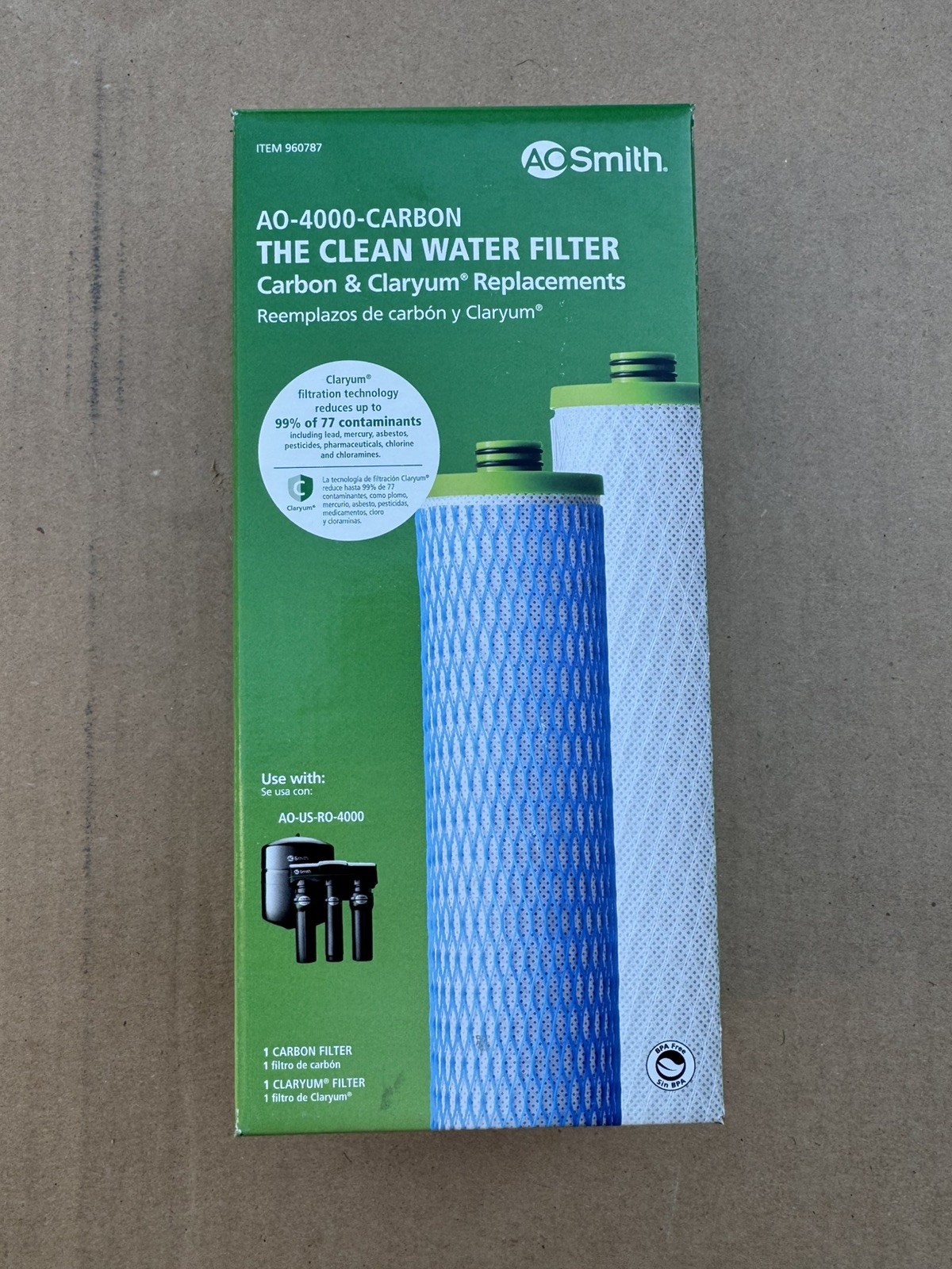 NEW AO Smith AO-4000-Carbon Carbon & Claryum Replacement Item 960787