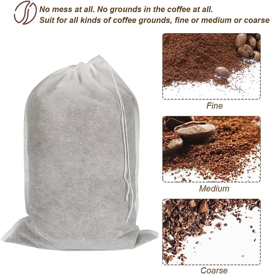 50pcs No Mess Large Cold Brew Bags, 8×12 inch Disposable Coffee