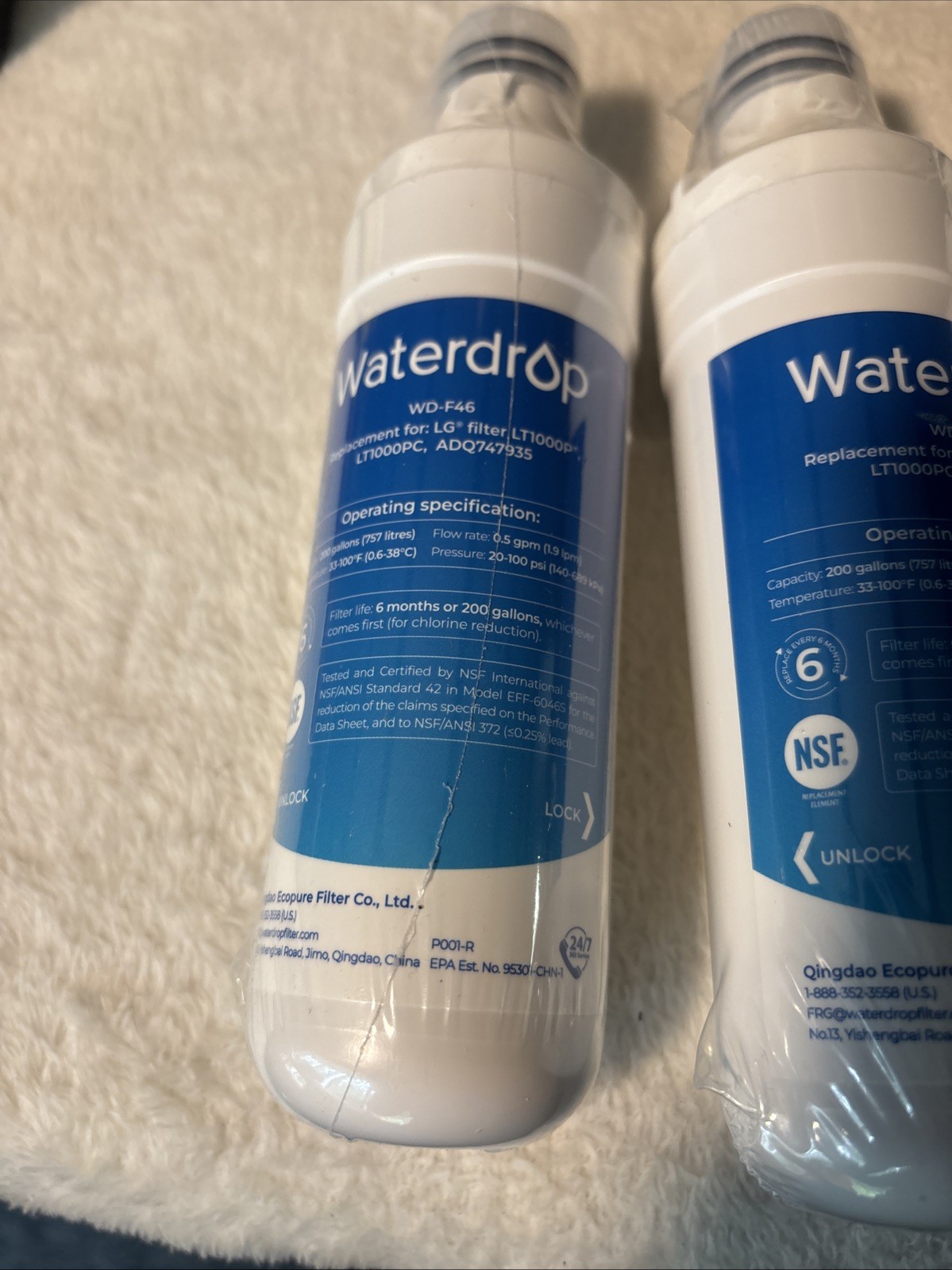 4pk-Waterdrop WD-F46 Water Filters , Tool, Box, Manual NEW