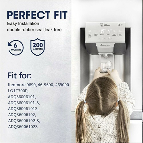 New Sealed LG LT700P Refrigerator Water Filter Replacement ADQ36006101, 1 Pack