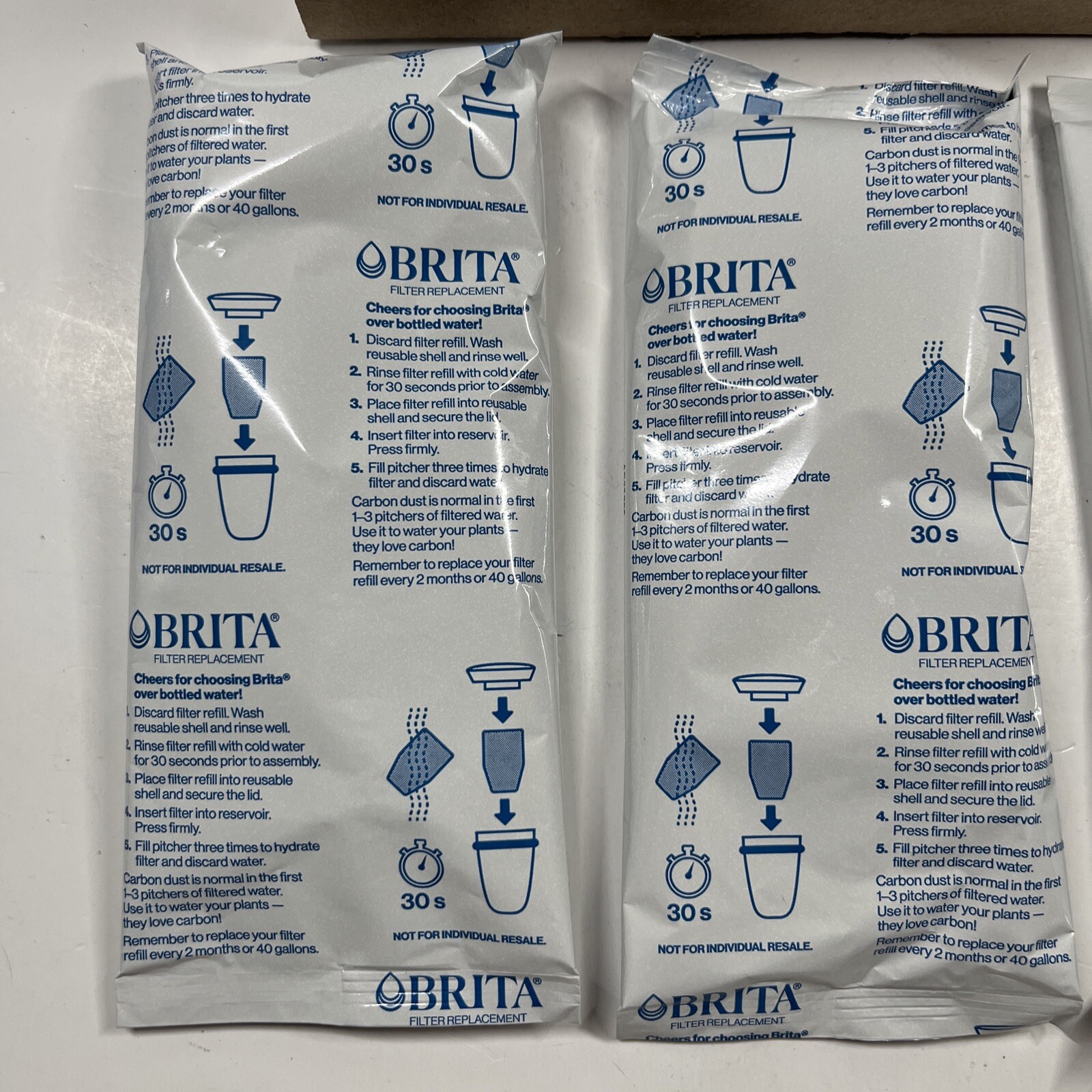 BRITA Refillable Water Filtration System Filter Refills 3 Count – NEW SEALED!