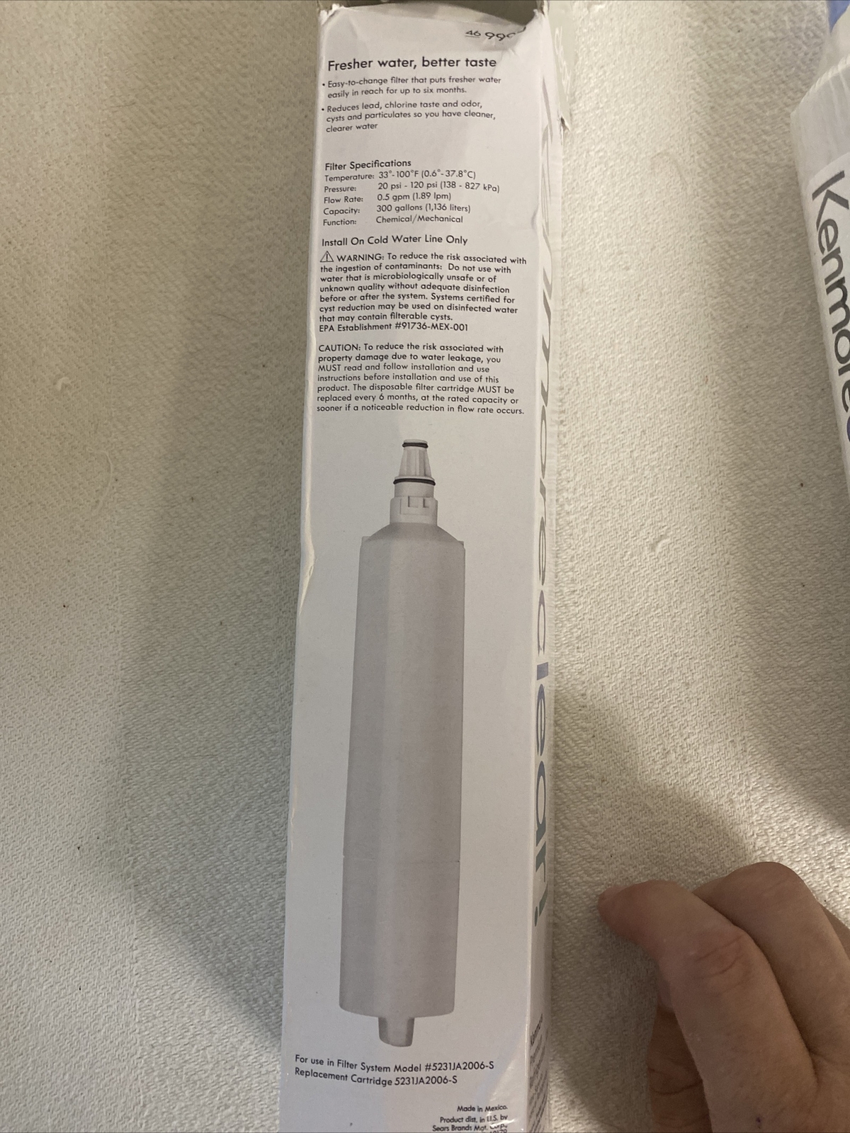 Kenmore 9990 Water Filter For Aqua Optima Evolve – White Sealed See Photos!!!!