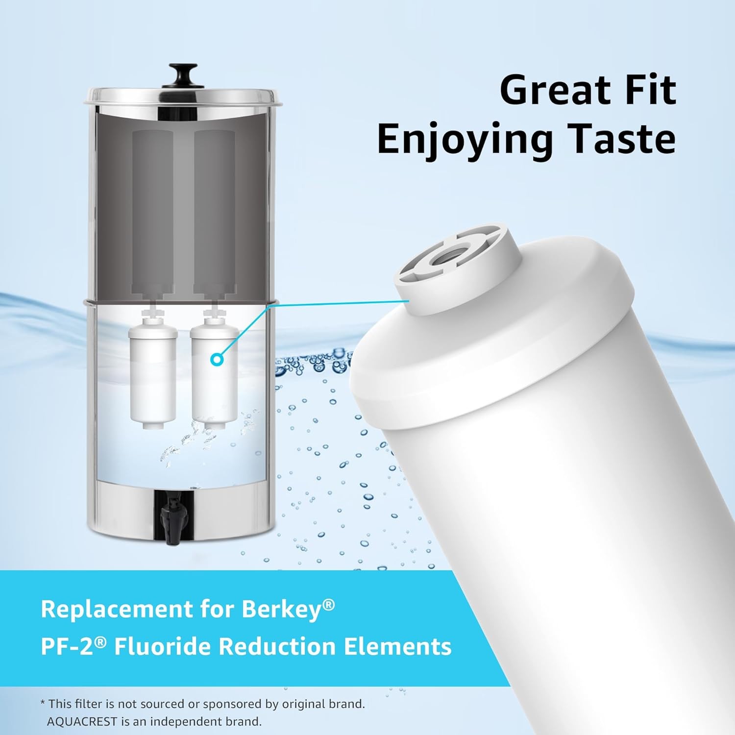 AQUA CREST Fluoride Water Filter, Replacement for Berkey® PF-2®