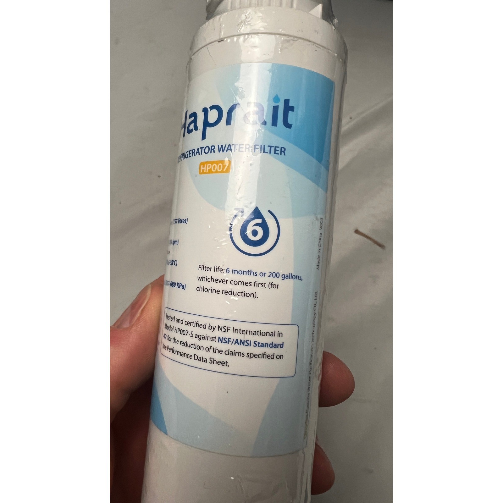 Haprait HP007 Refrigerator Water Filter Replacement NSF Certified 200 Gallons