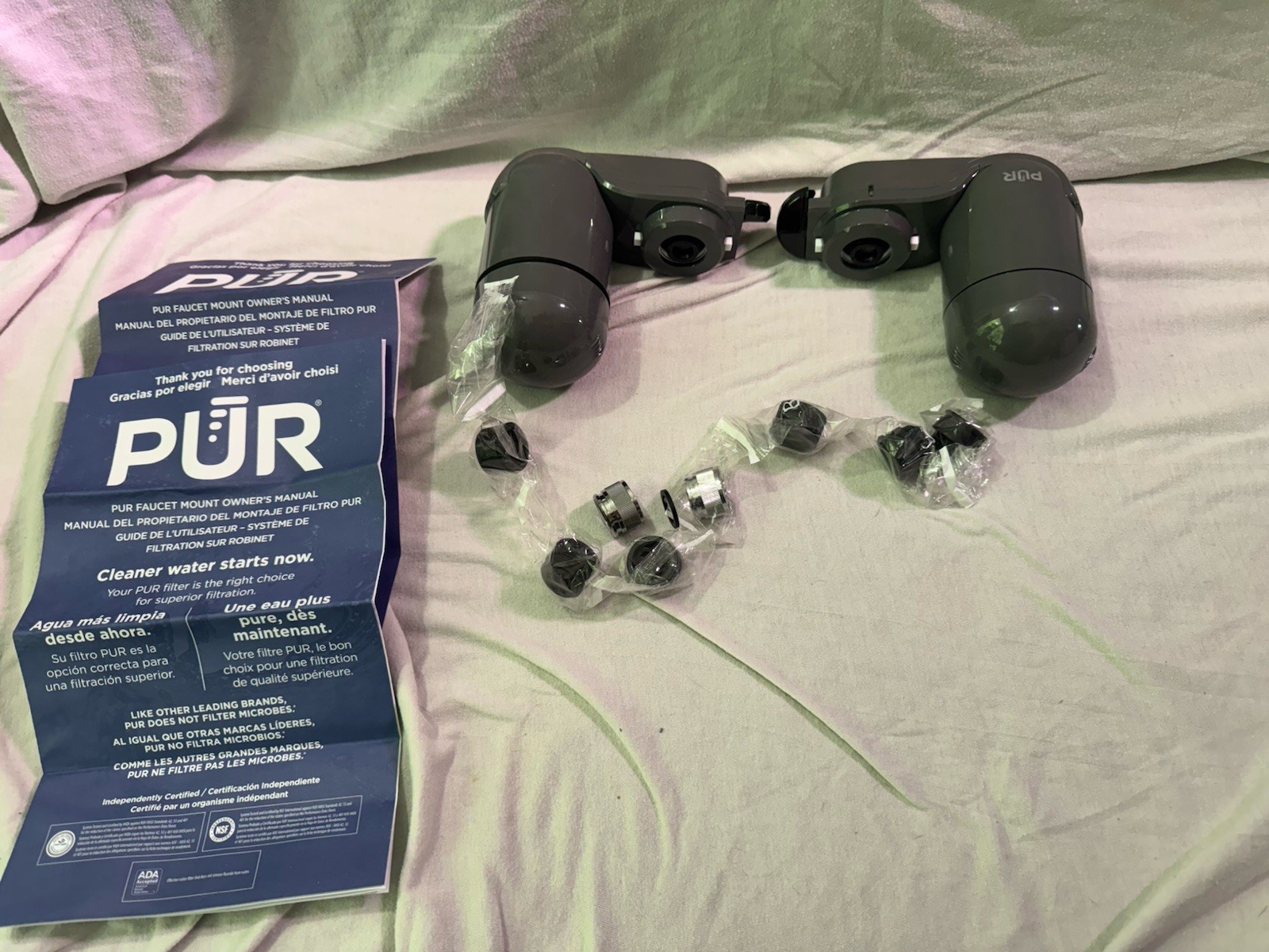 Lot Of 2 PUR PLUS Faucet Filtration System – Gray FM-2500V