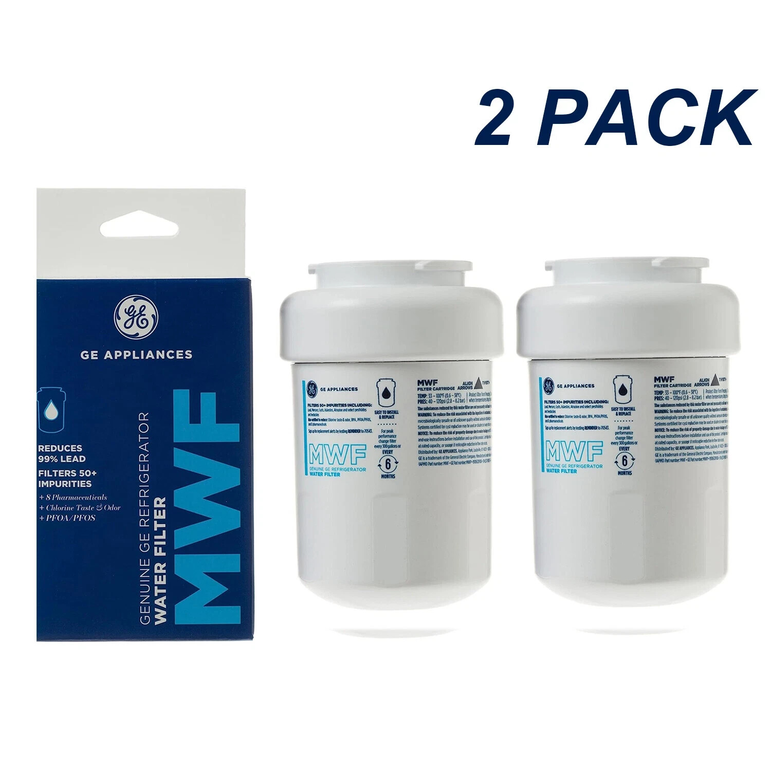 1 Pack GE MWF New GenuineSealed GWF 46-9991 MWFP Smartwater Fridge Water Filter