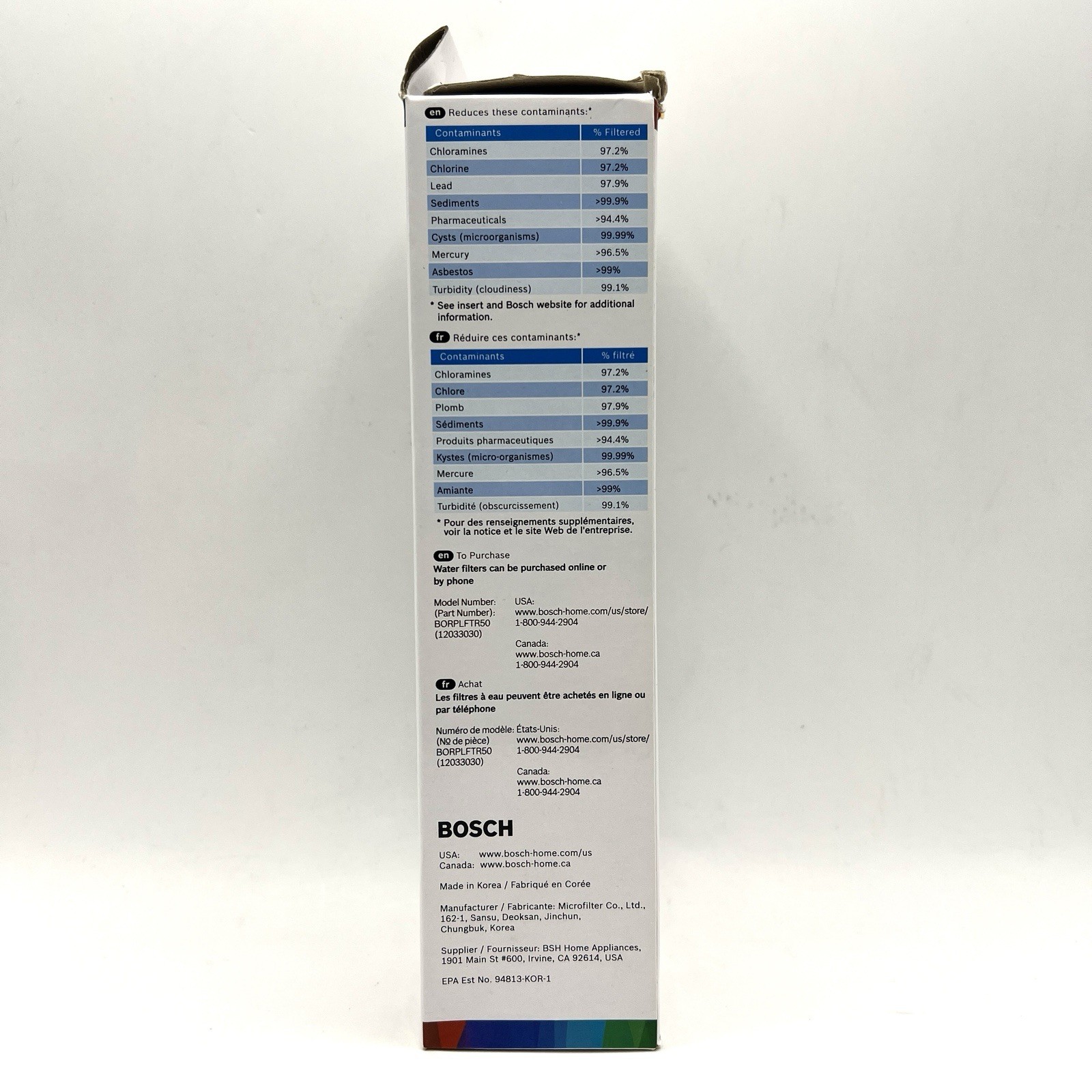 Bosch UltraClarity Pro BORPLFTR50 Water Filter White #WFS200MF/WFS210MF