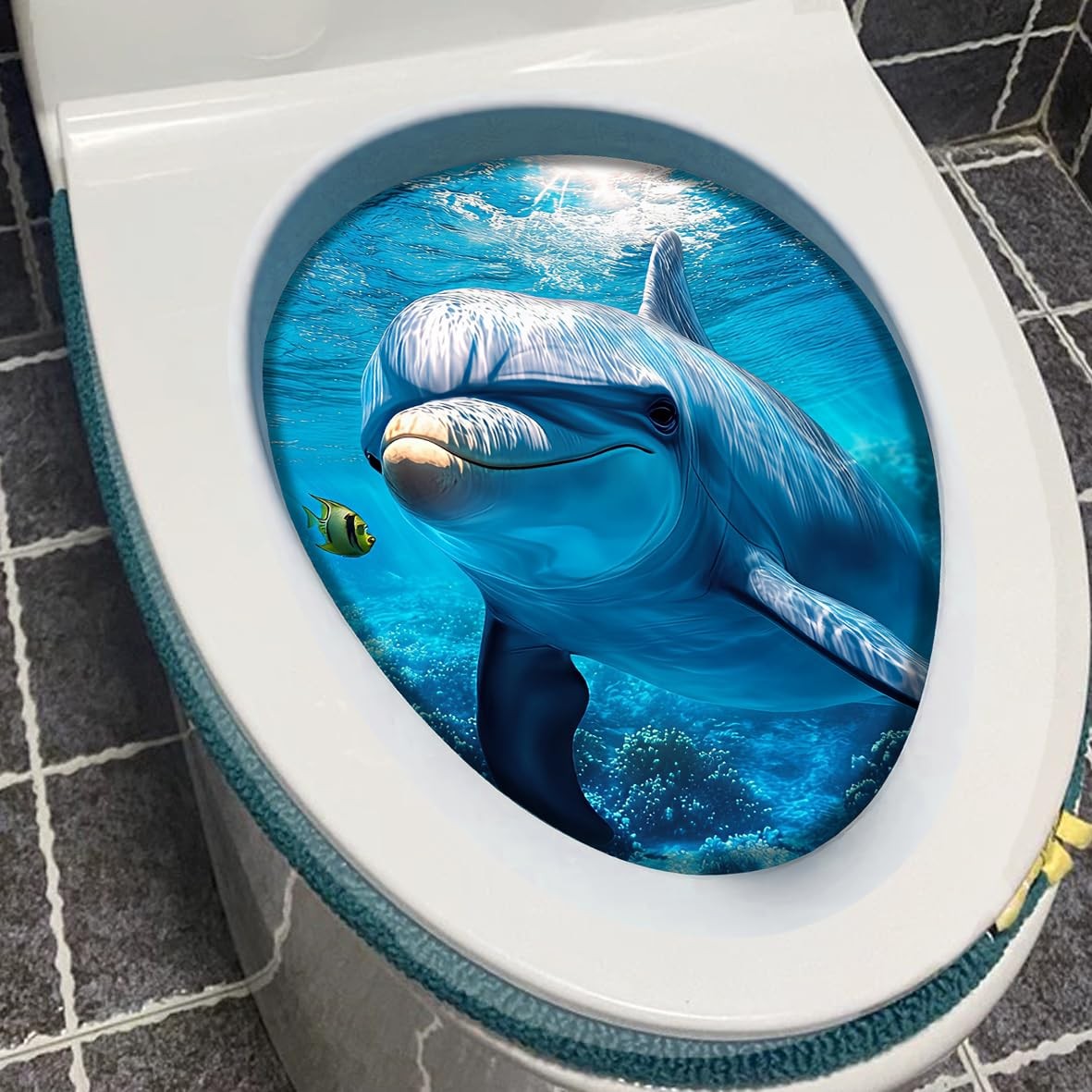 1Pcs Dolphin Decoration Stickers，Waterproof -Adhesive Cover Tank Decoration D…