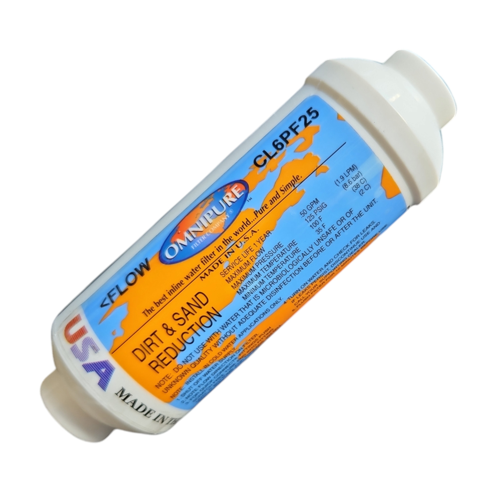 Omnipure CL6PF25 Dirt & Sand Reduction 6″ x 2″ for 1/4″ NPT 3 Pack