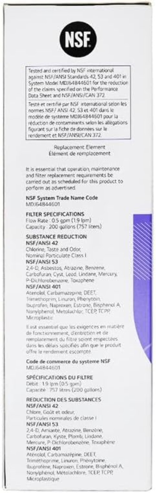 Refrigerator Water Filter Plastic 6- 200 Gallon Replacement Purifier