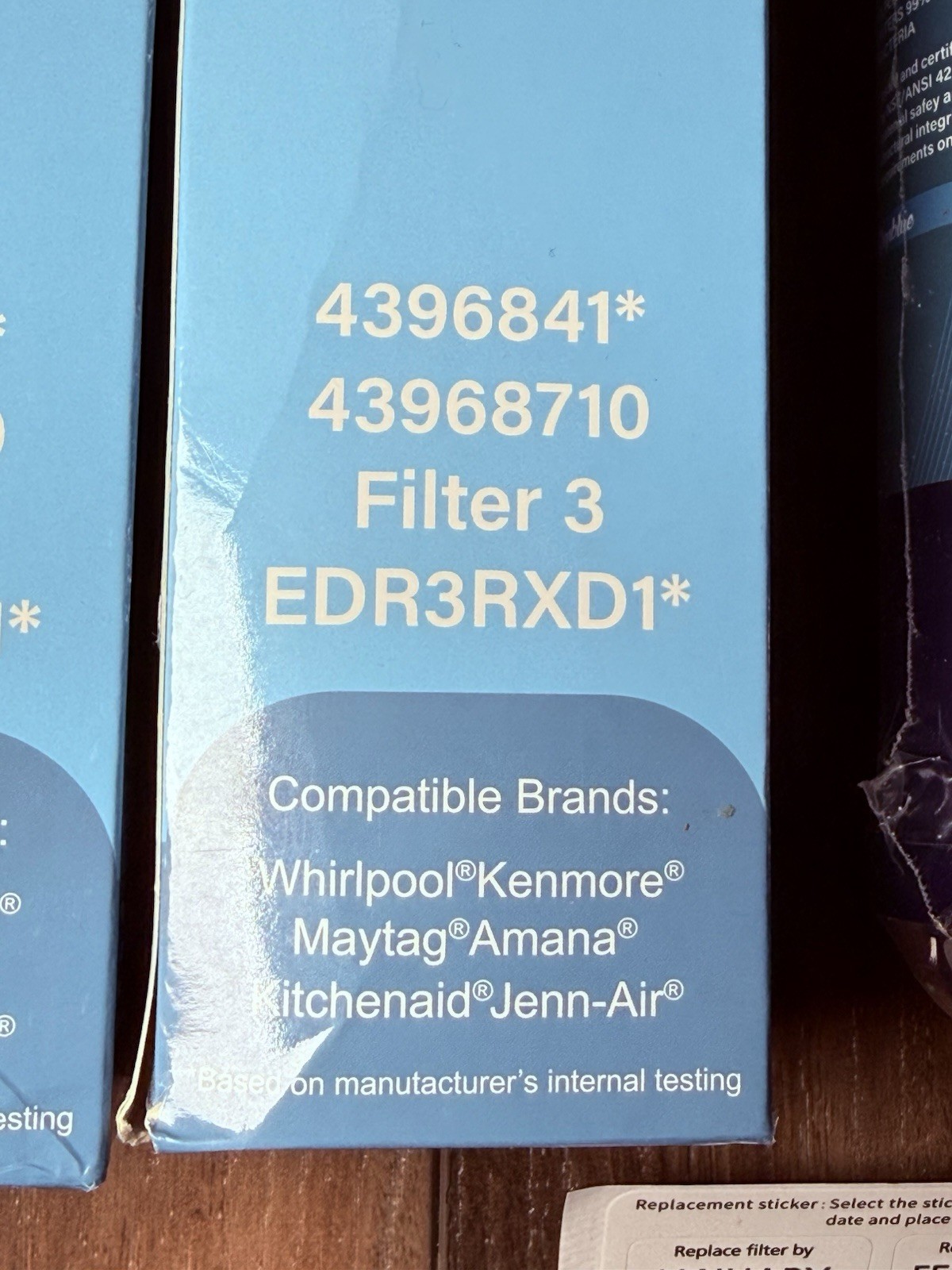 2 New Sealed Denblue Water Fresh Replacement Filter 3 EDR3RXD1, 4396841, 4396710