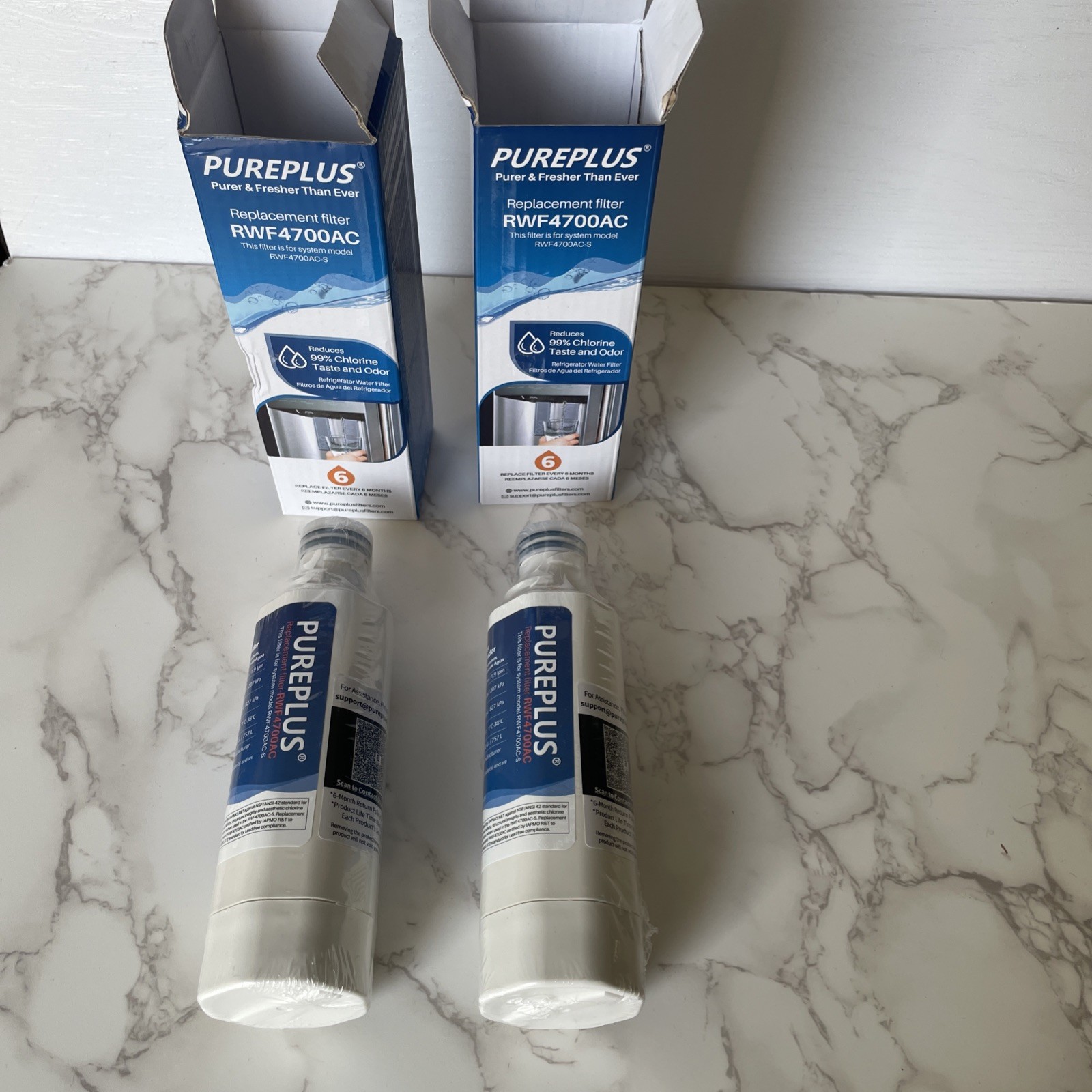 2 NEW Water Filters Refrigerator Pureplus RWF4700AC for model RWF4700AC-S