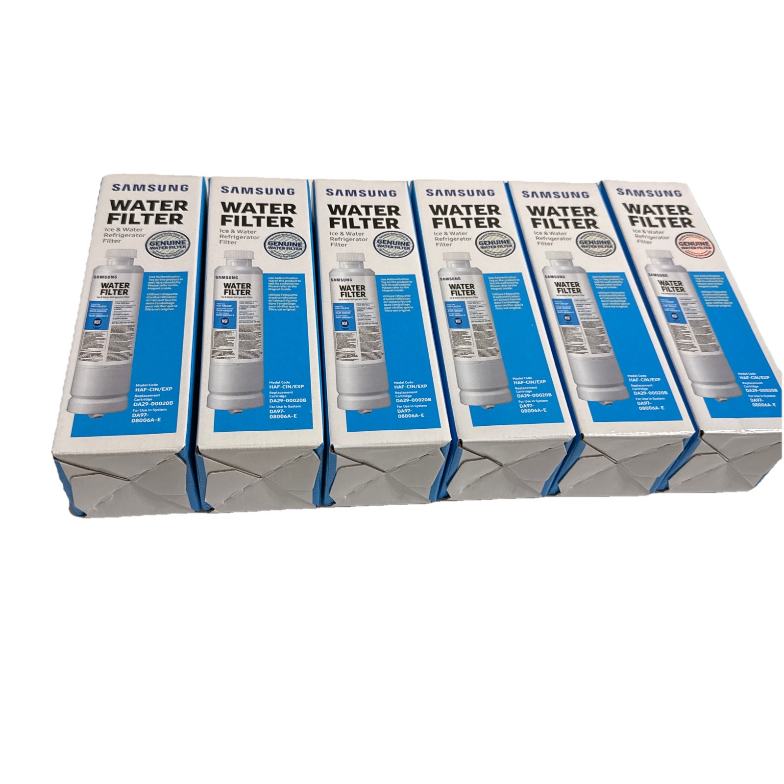 6 PACK Genuine Samsung DA29-00020B HAF-CIN/EXP Refrigerator Water Filter US