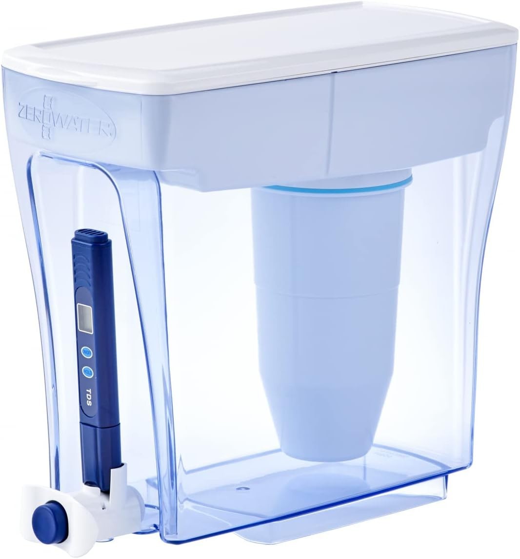 Space-Saving 20-Cup Water Filter Pitcher with Built-in TDS Meter for Pure Water