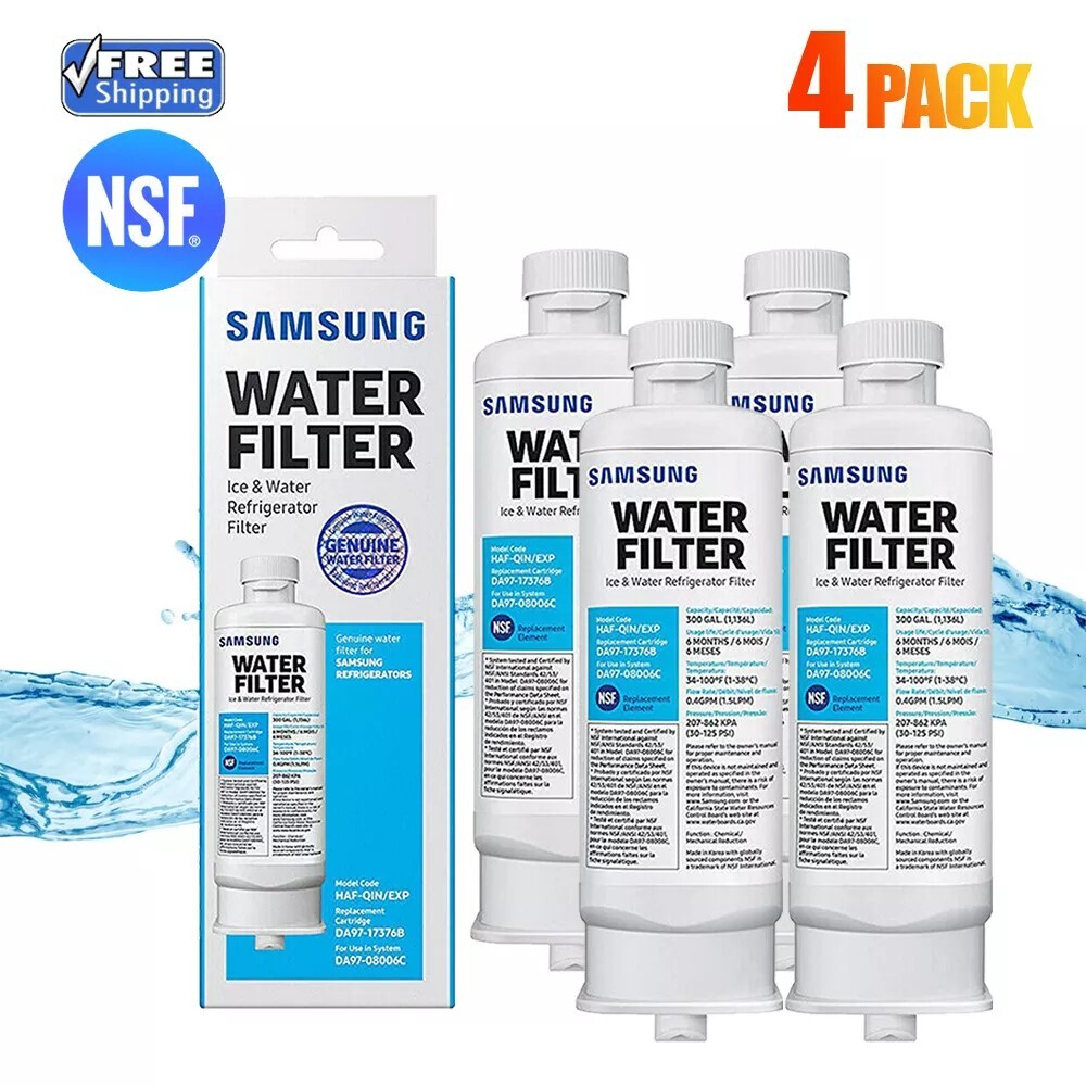 4 PACK Genuine Samsung DA97-17376B HAF-QIN/EXP REFRIGERATOR Water Filter US SHIP