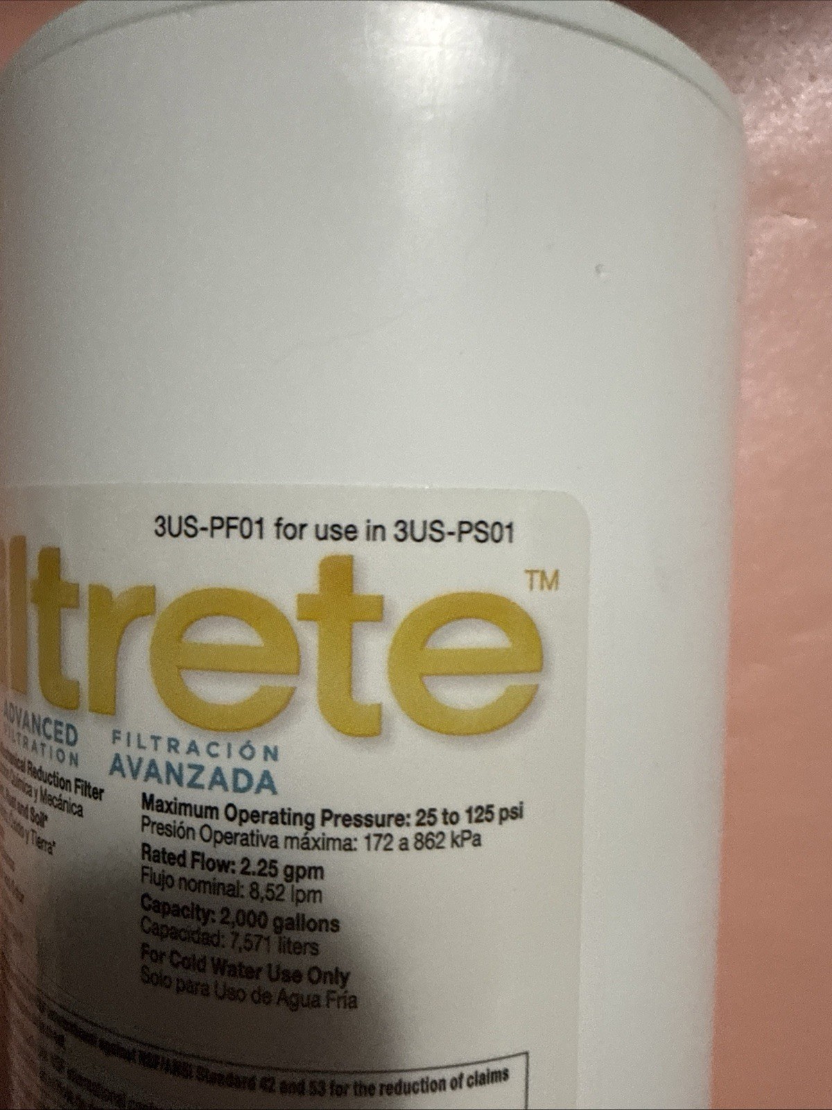 FILTRETE Advanced under sink water filter 3US-PF01 – OPEN BOX