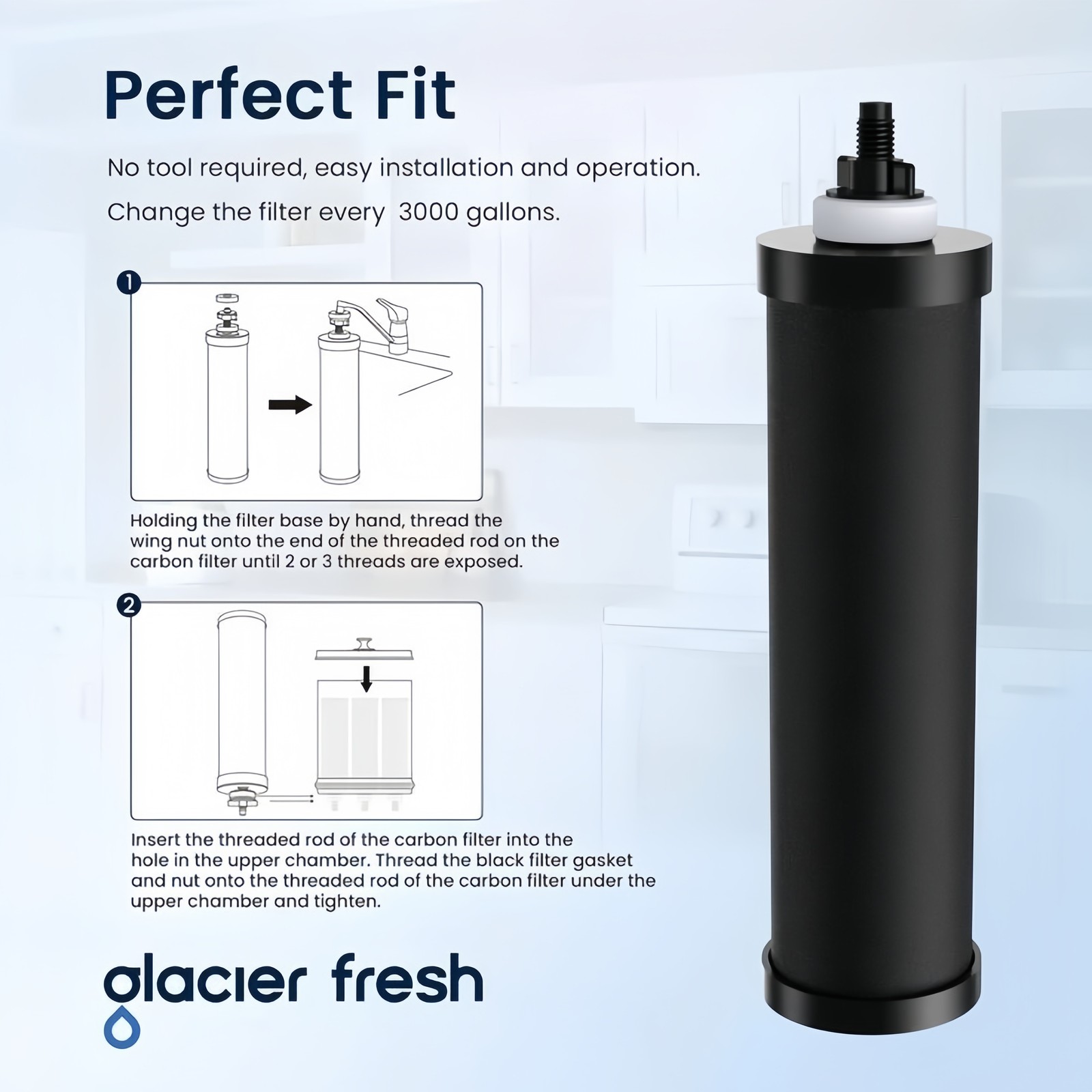 NEW 1-Combo Pack Berkey PF-2 Fluoride Water Filters & Berkey Black Carbon BB9-2