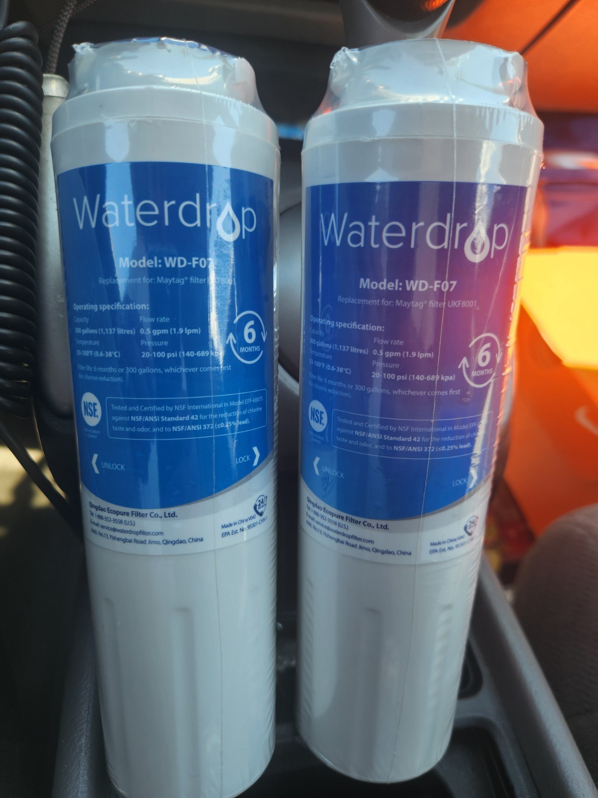 Waterdrop WD-F07 Refrigerator Water Filter Replacement for Maytag® WF-UKF8001