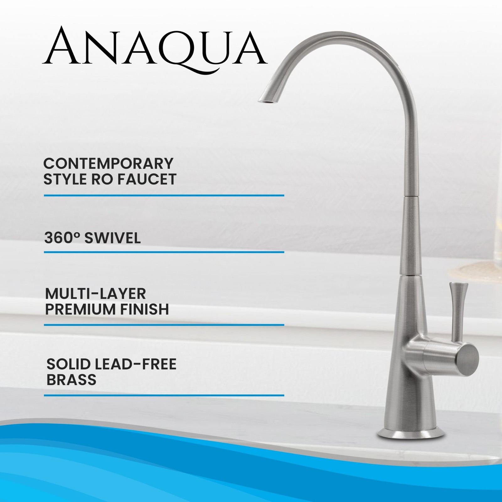 Airgap Water Filtration RO Faucet Contemporary Style. NSF Certified. FREE SHIP.