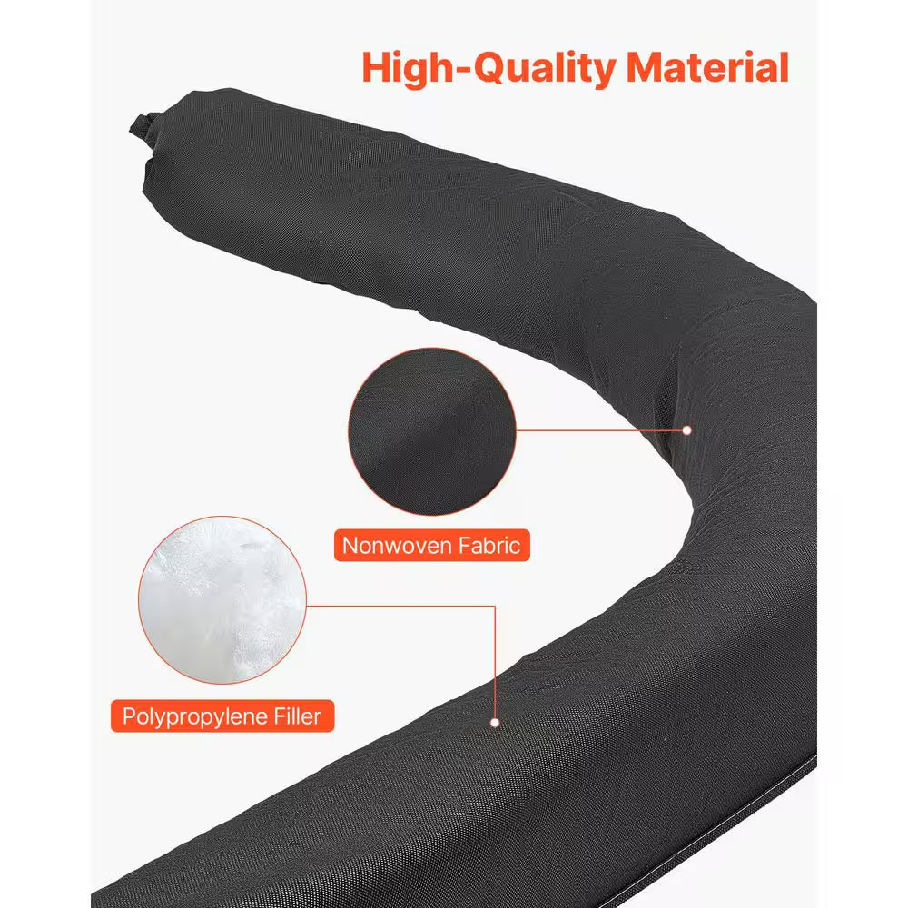 Sediment Filter Sock, 120 In. L X 5 in W X 1.97 In. H Black Plastic Flexible Ero