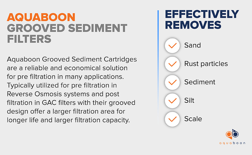 6 pcs Aquaboon Water Filter Compatible with Standard 5 Micron 10×2.5″ Sediment