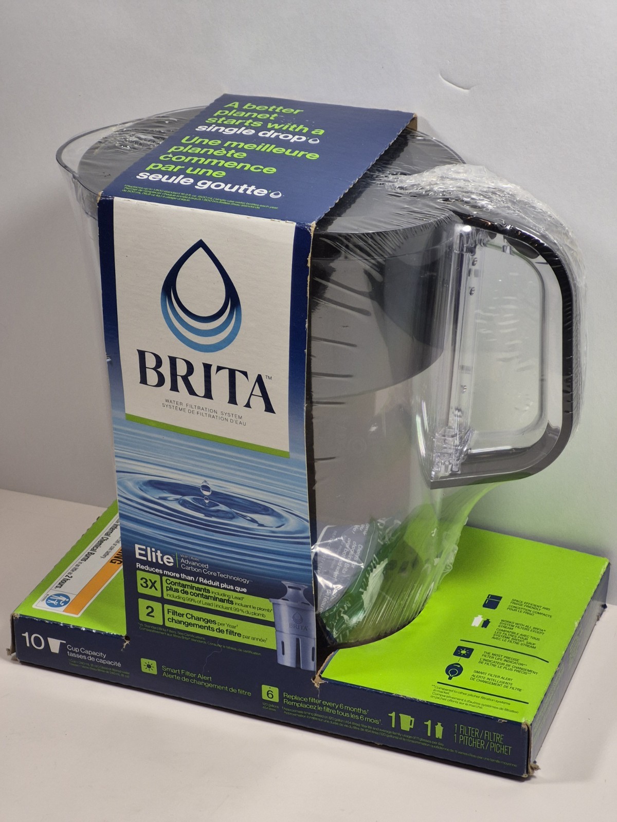 NEW Brita Elite Large 10 Cup Water Filter Pitcher with Advanced Core Technology