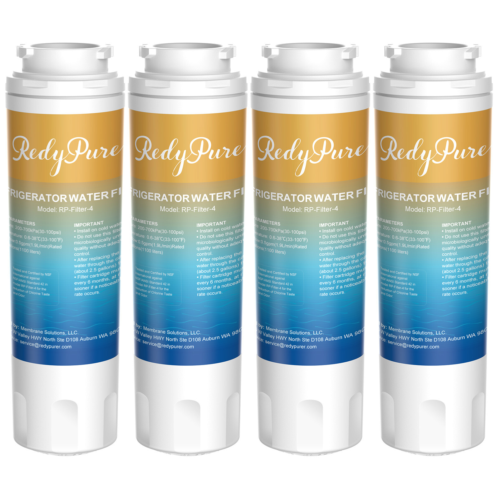 4 Pack Water Filter Fit for Maytag UKF8001 UKF8001AXX-200 4396395 UKF9001 469005