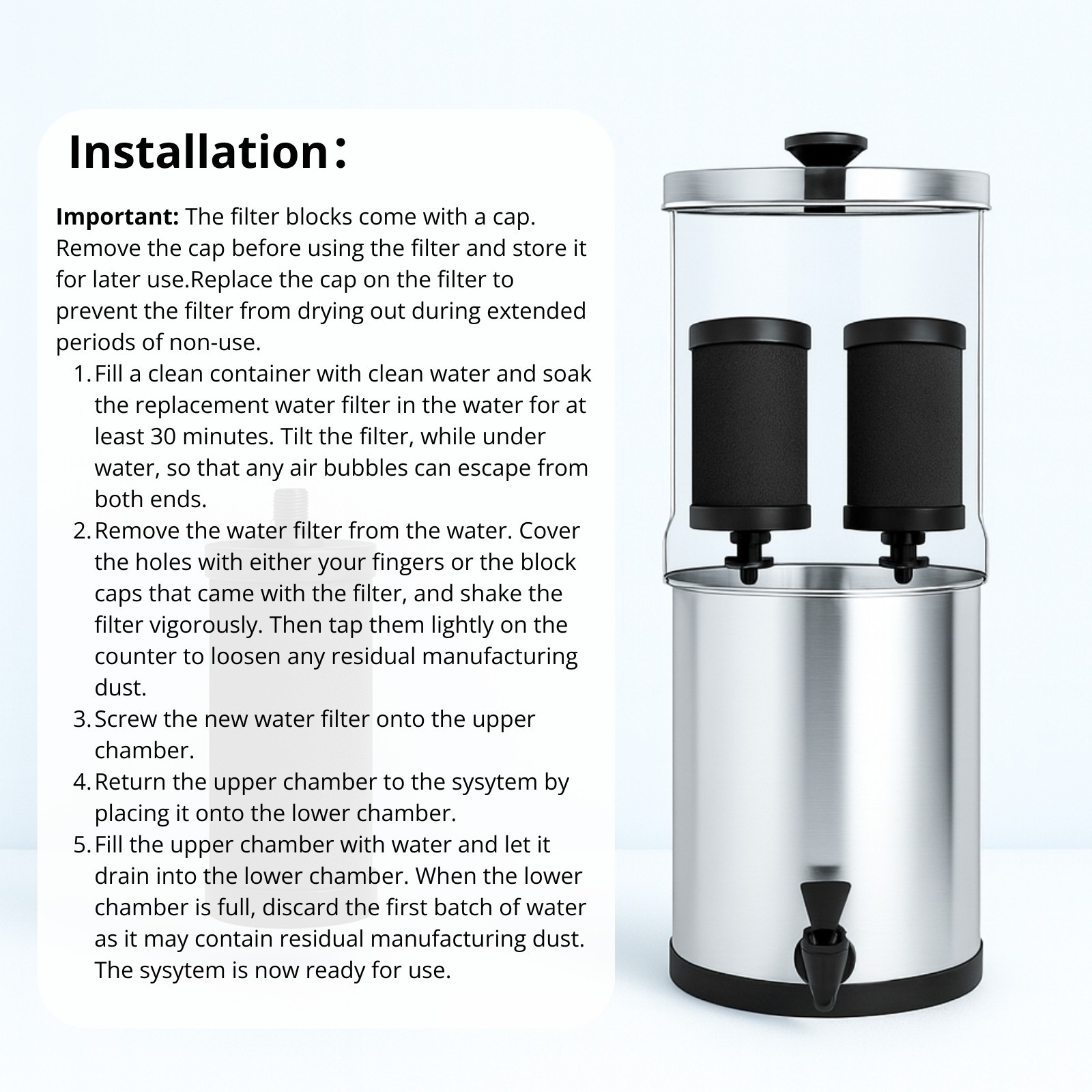 Nispira 2387 Water Filter for Alexapure Pro Gravity System, 5000 Gallons, 4 Pack