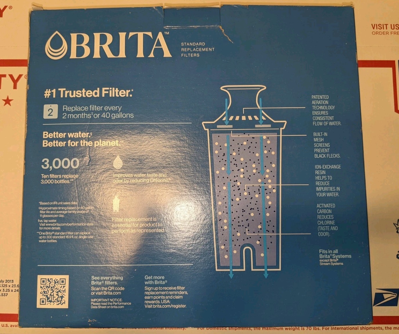 Brita 987554 Replacement Filters 10 Pack Model OB03 SEALED