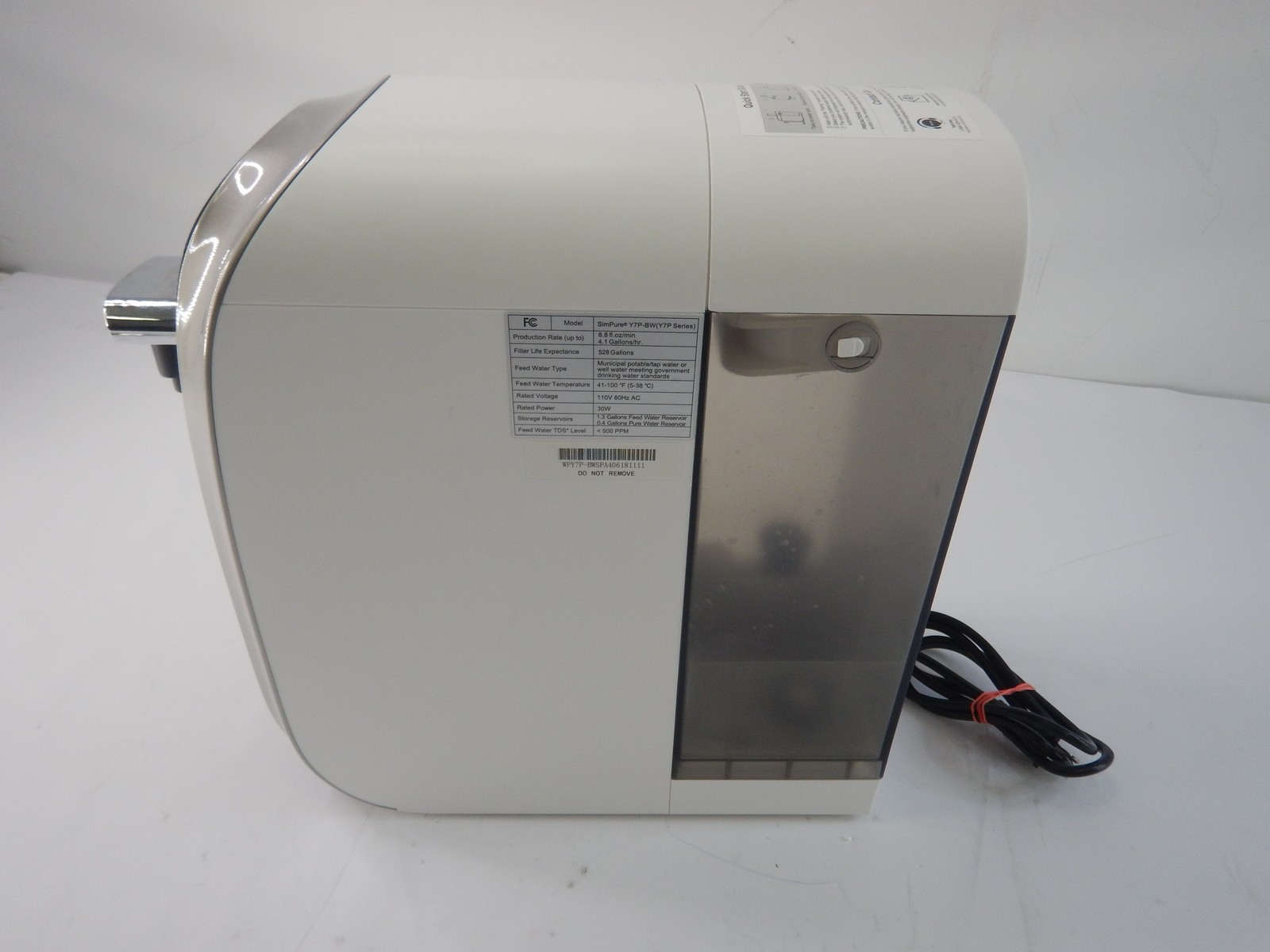 SimPure Y7P-BW UV Countertop Reverse Osmosis Water Filter, NSF/ANSI 58