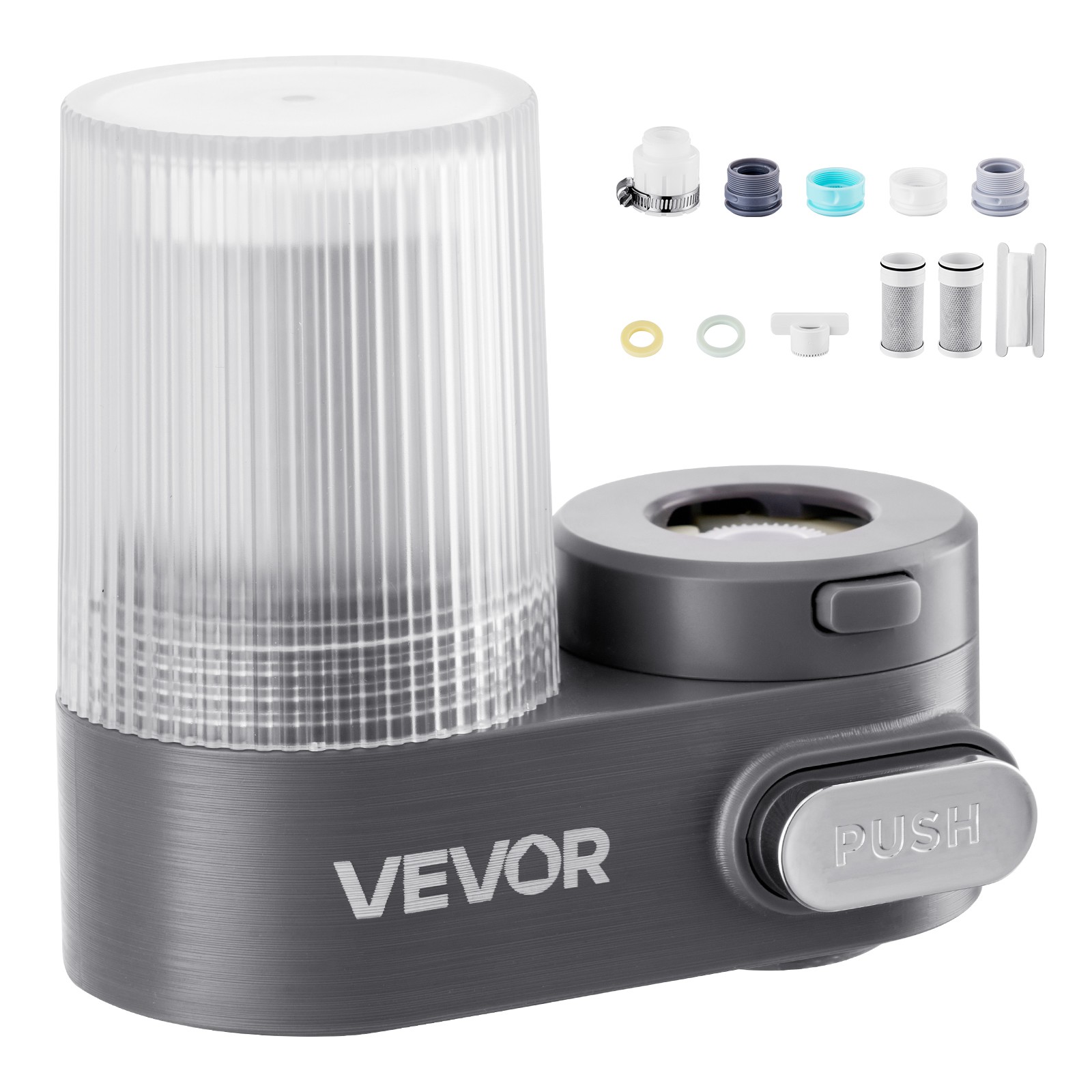 Faucet Mount Water Filters Sink Water Purifier for Kitchen Gray Vertical