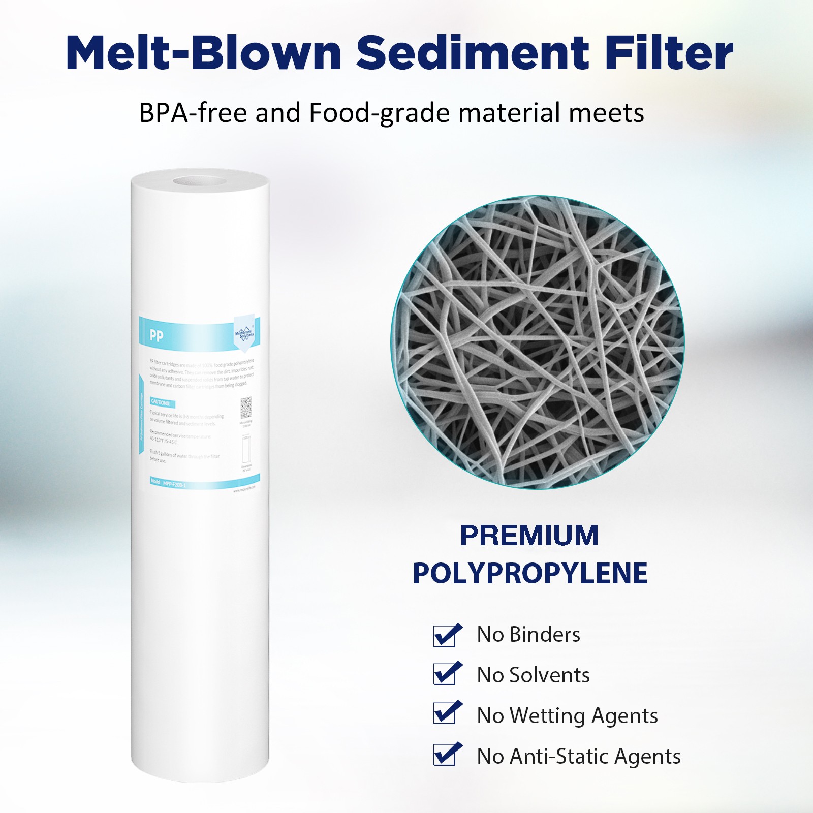 1/5 Micron 20″x4.5″ Sediment Water Filter Purifier Cartridge Replacement 20 Pack