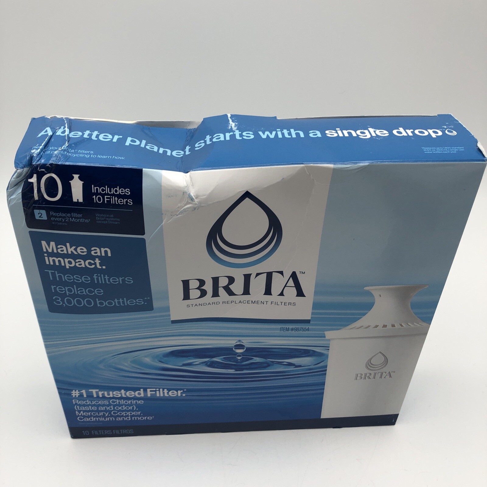 New distressed box Brita Standard Replacement Water Filter (PACK OF 10) 987554