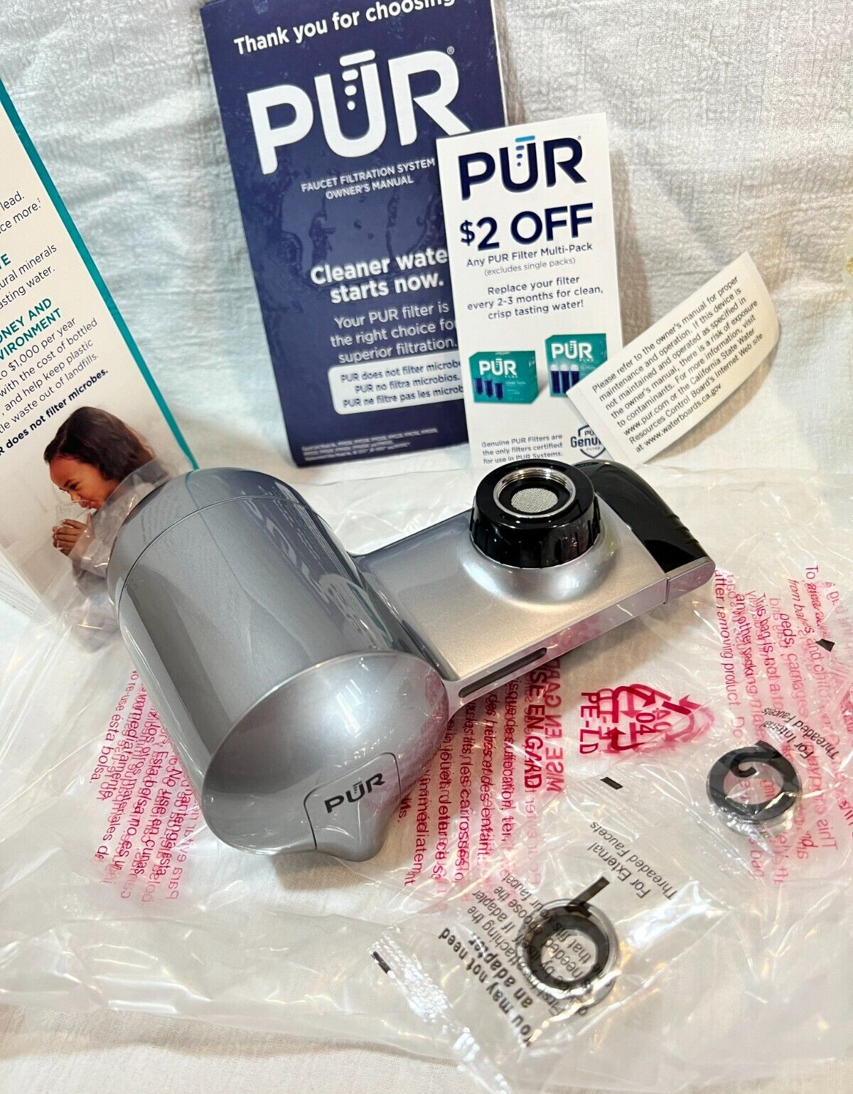 PUR Plus Mineral Core Filter Faucet Filtration System Black extra filter