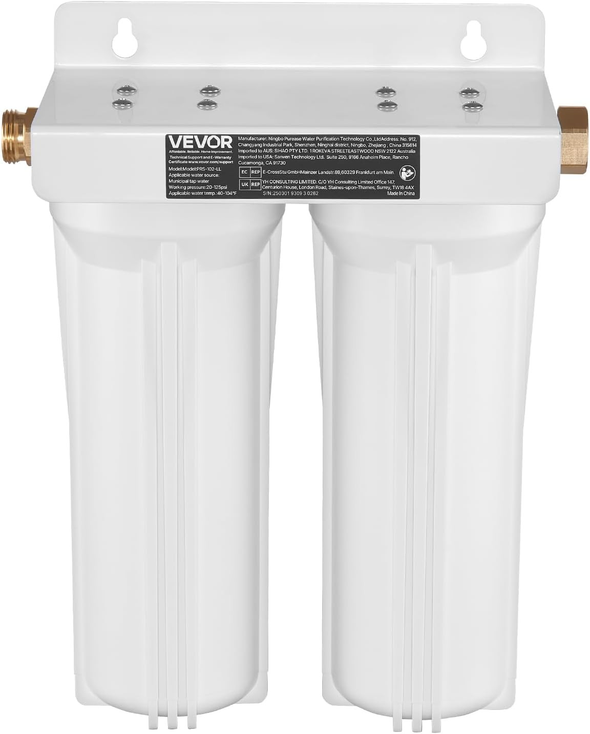RV Water Filter, 2-Cartridge 2.5 X 10 in Water Filter System for RV, Remove Sedi