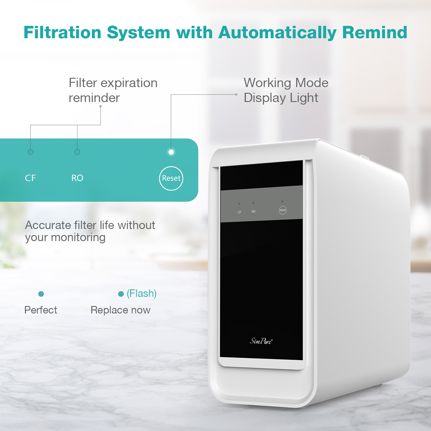 SimPure Q3-600GPD RO Reverse Osmosis CF+RO Membrane Water Filter 1/2/3-Year Set