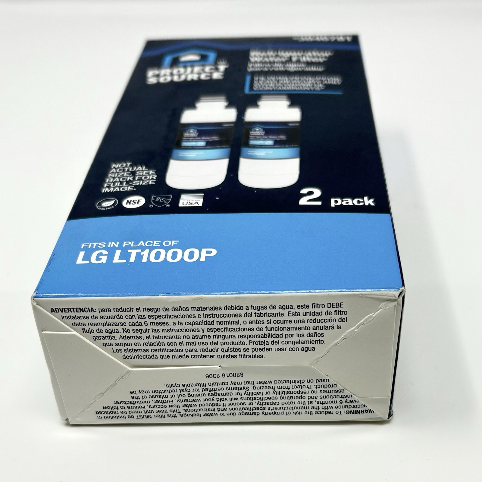 Project Source Refrigerator Water Filter L-5-2 Fits LG LT1000P 2-Pack 3846781