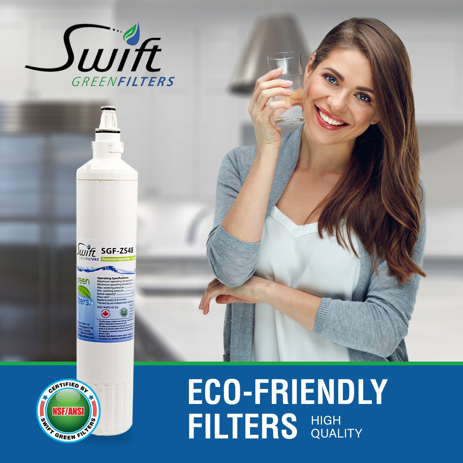 Replacement Sub-Zero 4290510 PRO 48 4204490 Refrigerator WaterFilter by SGF-ZS48