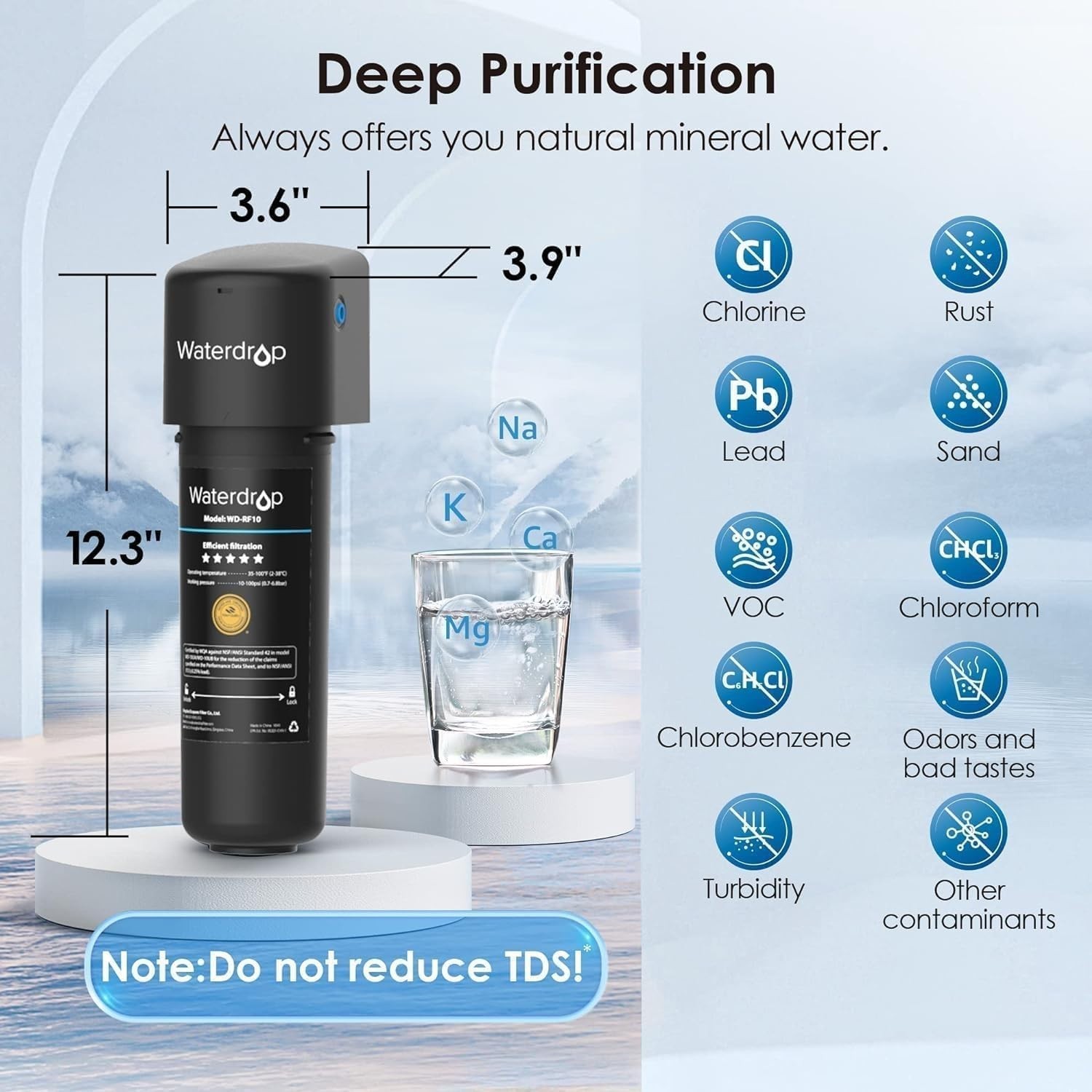 Waterdrop 10UA Under Sink Water Filter System, Direct Connect to Kitchen Faucet