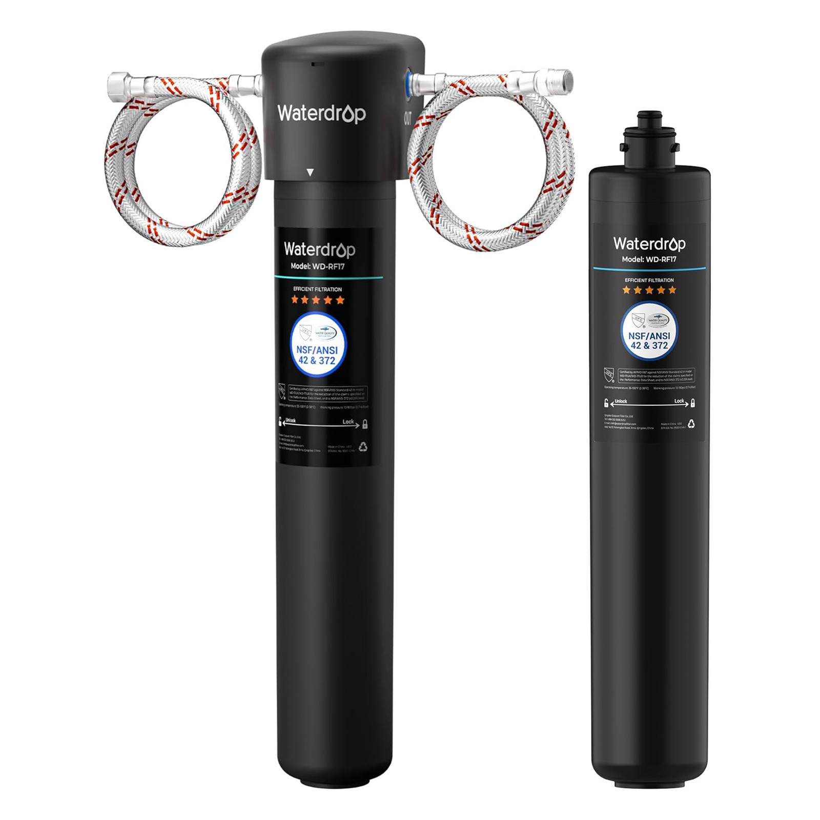 Waterdrop 17UA Under Sink Water Filter System and RF17 Water Filter,Reduces PFAS