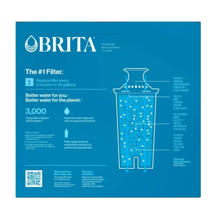 Brita Replacement Water Filters for Brita® Pour-Through Pitchers White 10-pack