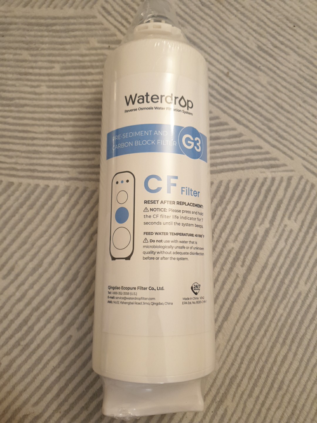 Waterdrop WD-G3-CF Filter, Replacement for WD-G3-W, WD-G3P600 and WD-G3P800-W