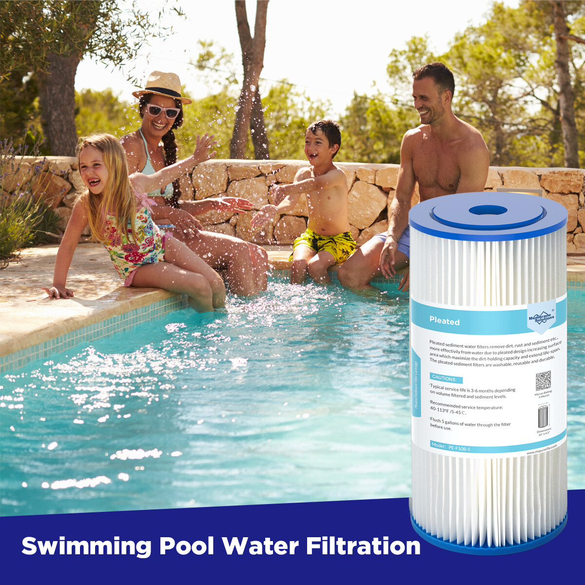 10″ x 4.5″ for Big Blue Whole House Sediment Pleated Water Filter 5/20/50 Micron