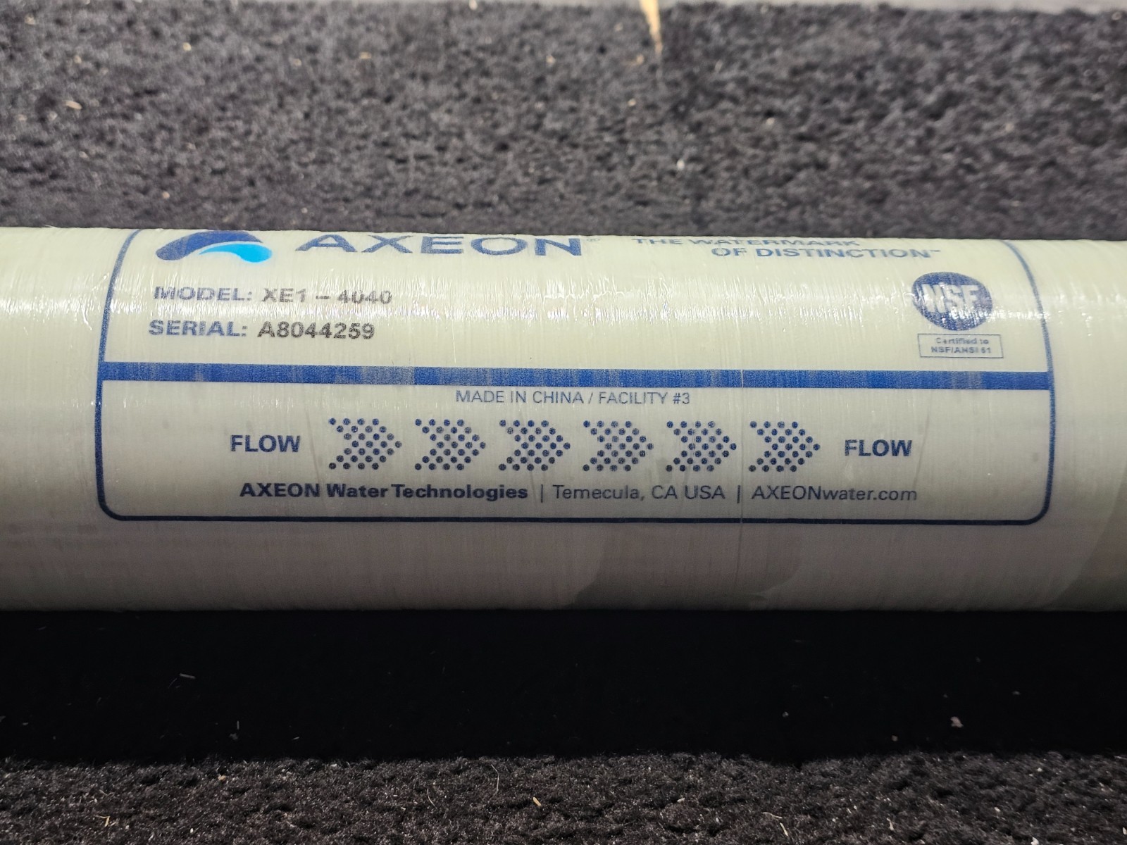 Axeon XE1-4040 RO Membrane High Flow 2400 GPD, 100 PSI, 4″x40″ Reverse Osmosis
